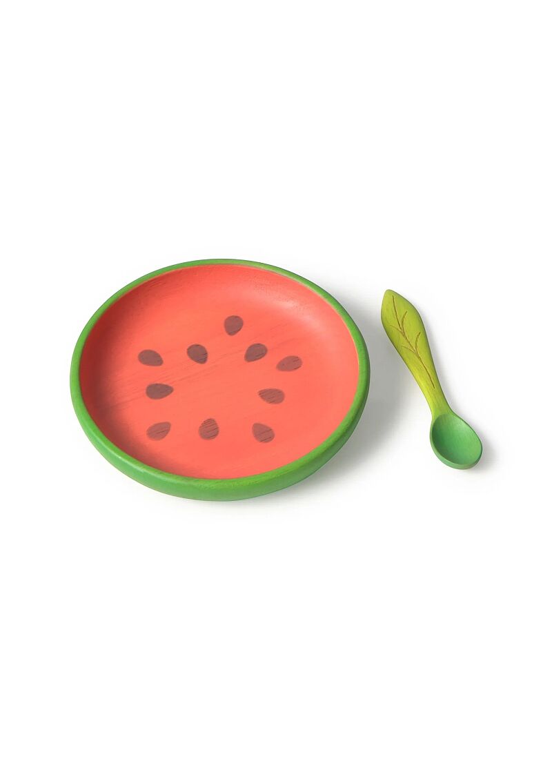 SET PLATE & SPOON WATERMELON