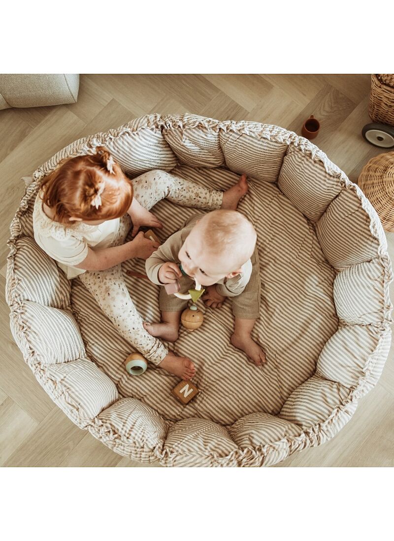 PLAY MAT-BABY NEST BLOOM STRIPES BLUE