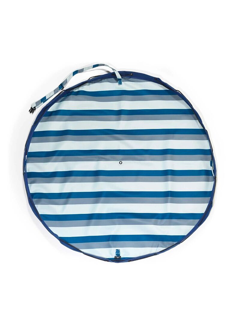 OUTDOOR PLAY MAT-STORAGE BAG BLUE/GREEN STRIPES