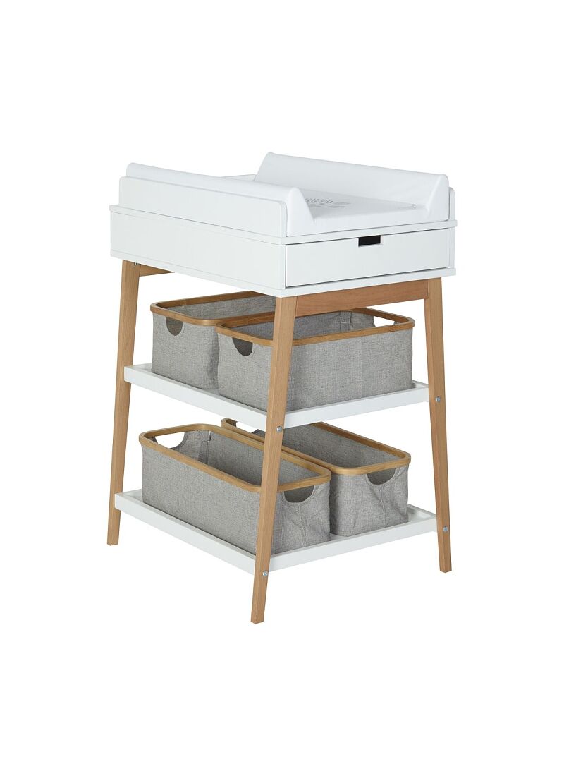 CHANGING TABLE WITH DRAWER HIP WHITE/NATURAL