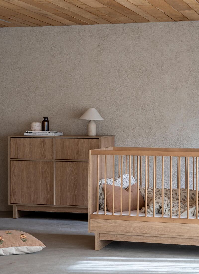 CRIB, DRAWER AND EXTENSION CHANGER UNIT SET KYO HONEY ASH