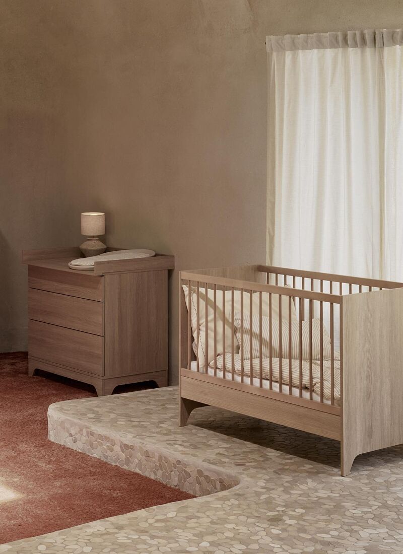 CRIB, DRAWER AND EXTENSION CHANGER UNIT SET TSUGI HONEY ASH