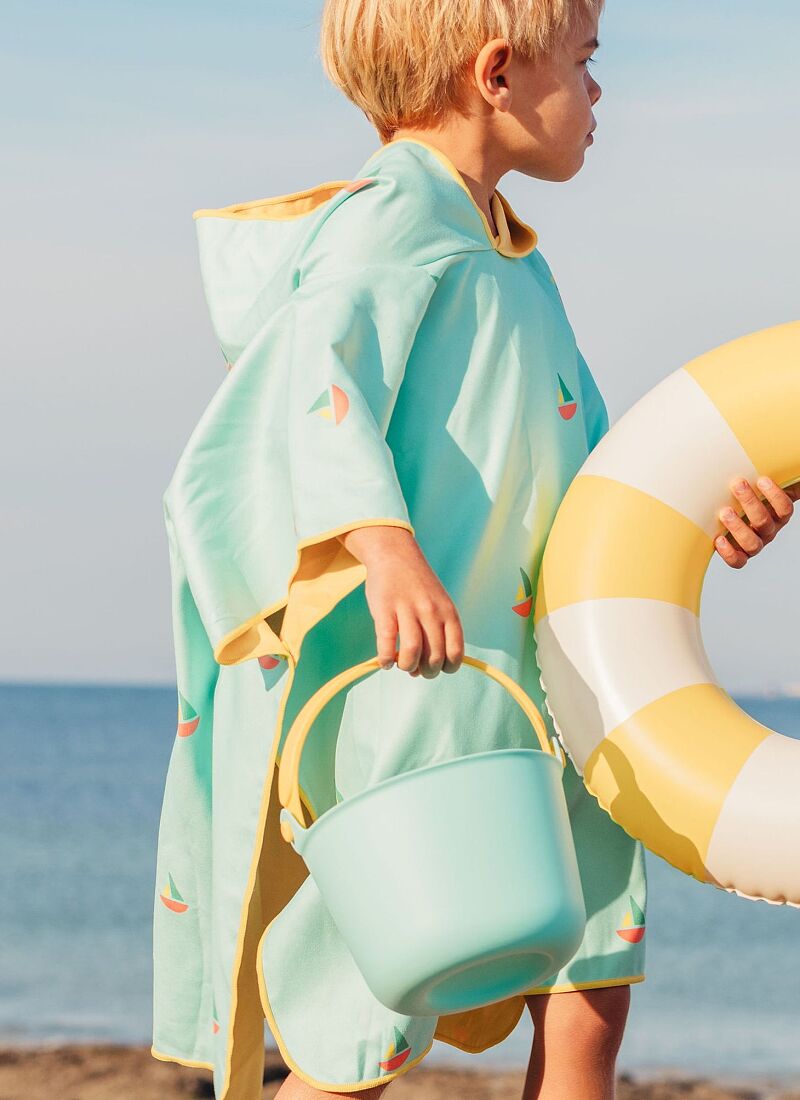 KIDS PONCHO BANANA BLUE