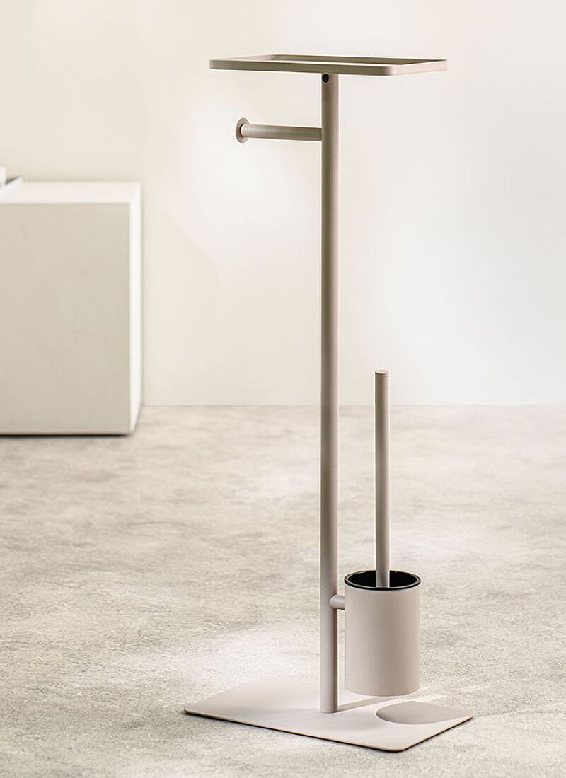 TOILET PAPER STAND & PEGAL WITH SHELF BRIX GREIZE