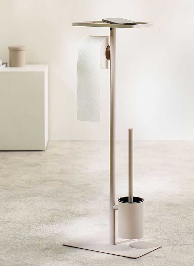 TOILET PAPER STAND & PEGAL WITH SHELF BRIX GREIZE