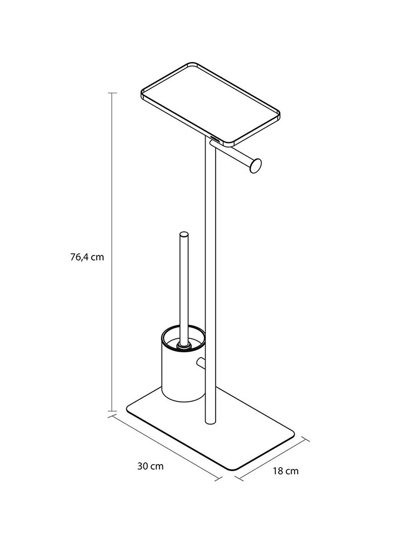 TOILET PAPER STAND & PEGAL WITH SHELF BRIX GREIZE