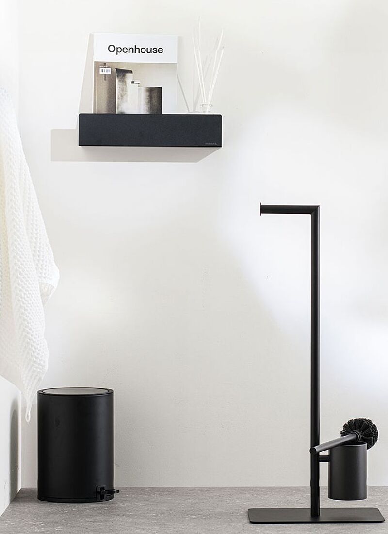 TOILET PAPER STAND & PEGAL BRIX BLACK