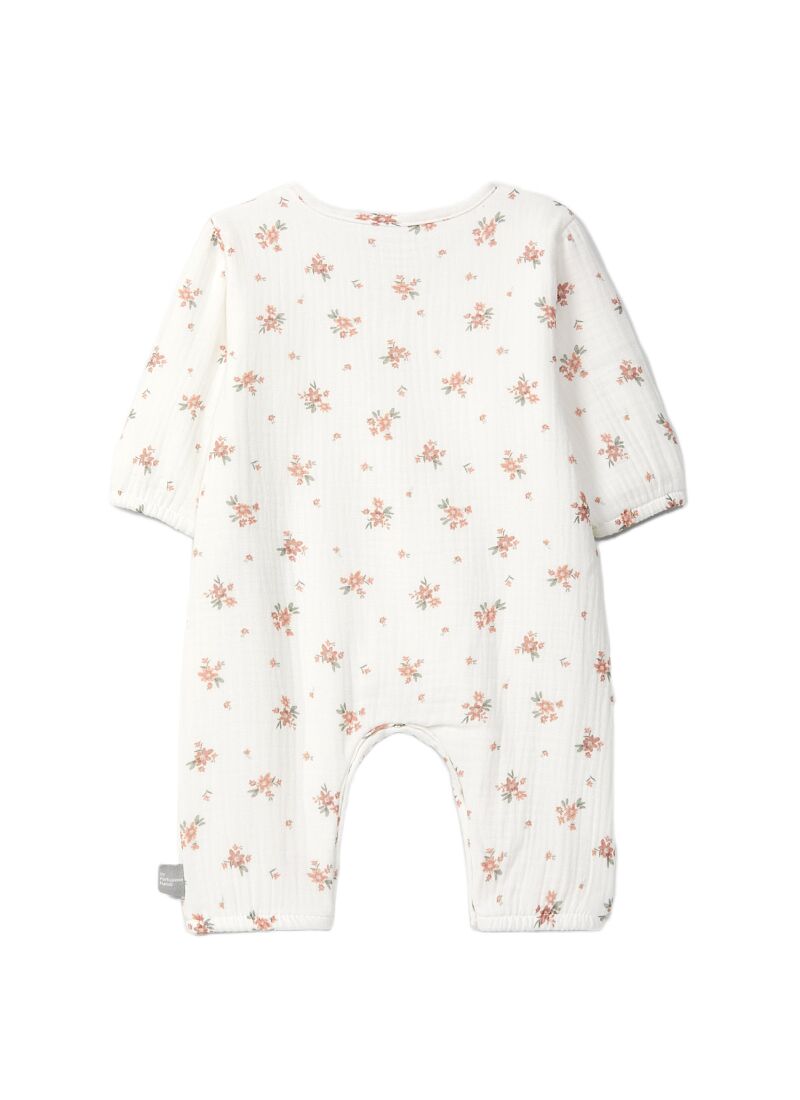 LONG-SLEEVED JUMPSUIT PINK FLOWER