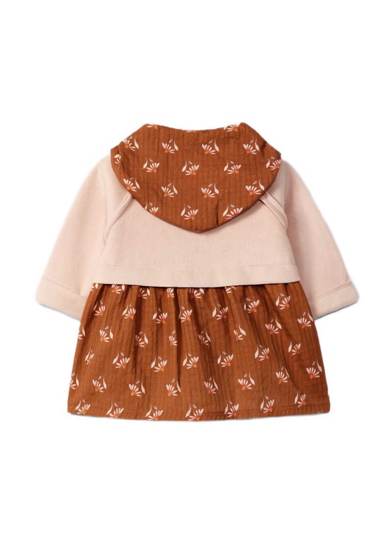 LONG SLEEVE DRESS ALMOND