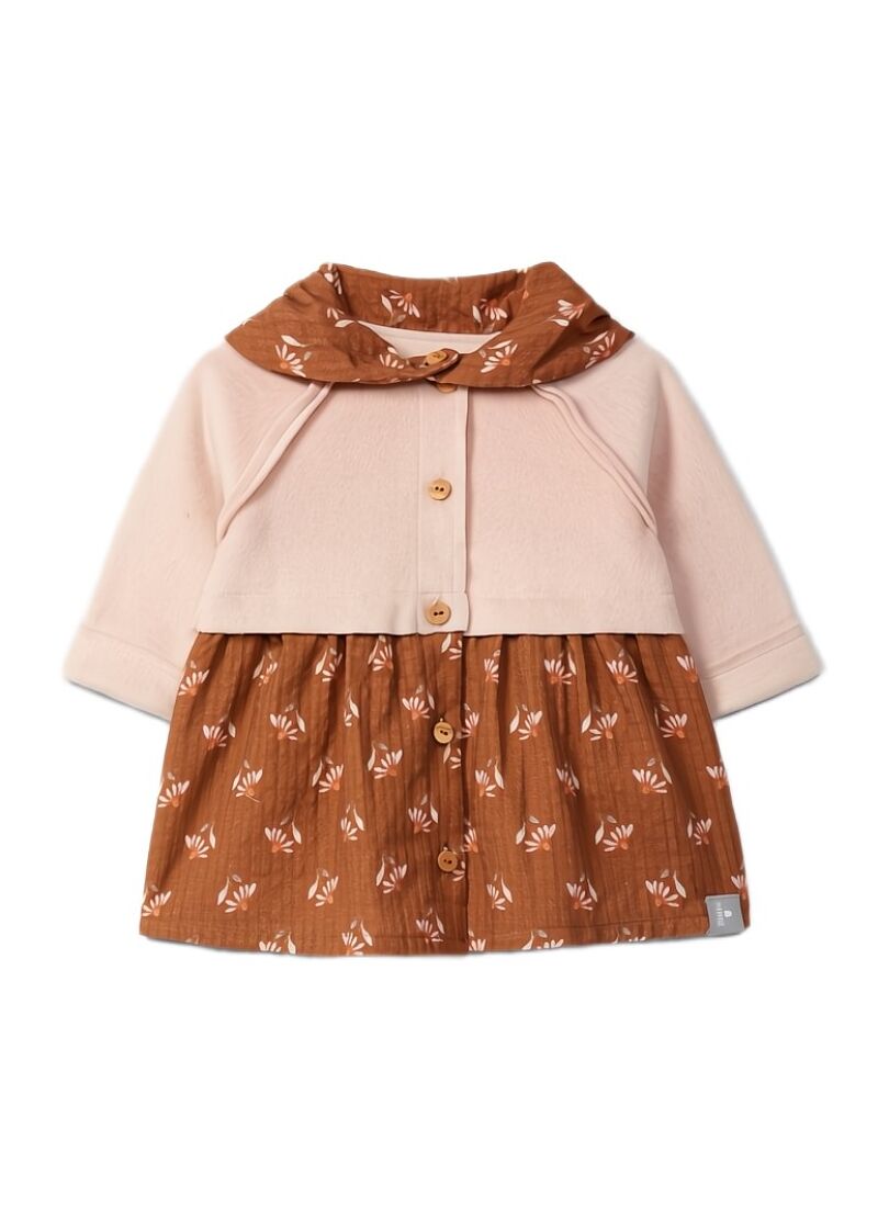 LONG SLEEVE DRESS ALMOND