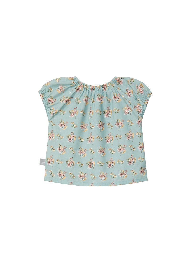 COTTON SHORTSLEEVE T-SHIRT FLORAL MINT BLUE