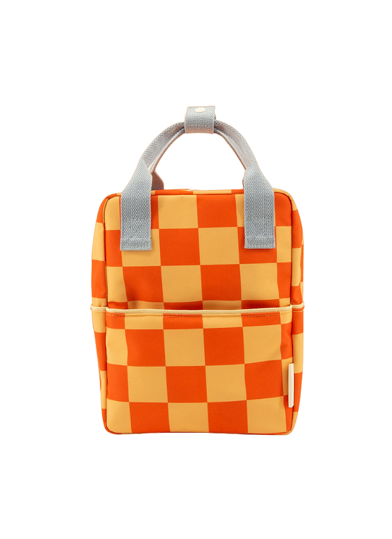 KID'S BACKPACK SMALL CHECKERBOARD PEAR JAM-LADYBIRD RED