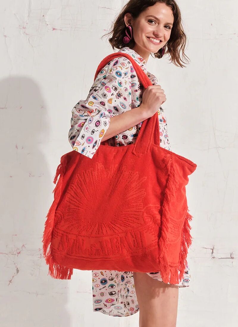 TERRY BEACH BAG JUST ORANGE