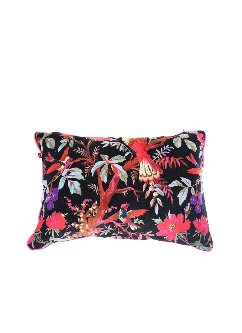 DECORATIVE CUSHION (35x50) PARADISE BIRDS BLACK
