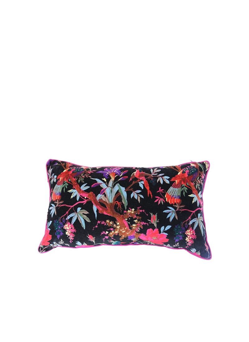 DECORATIVE CUSHION (35x60) PARADISE BIRDS BLACK