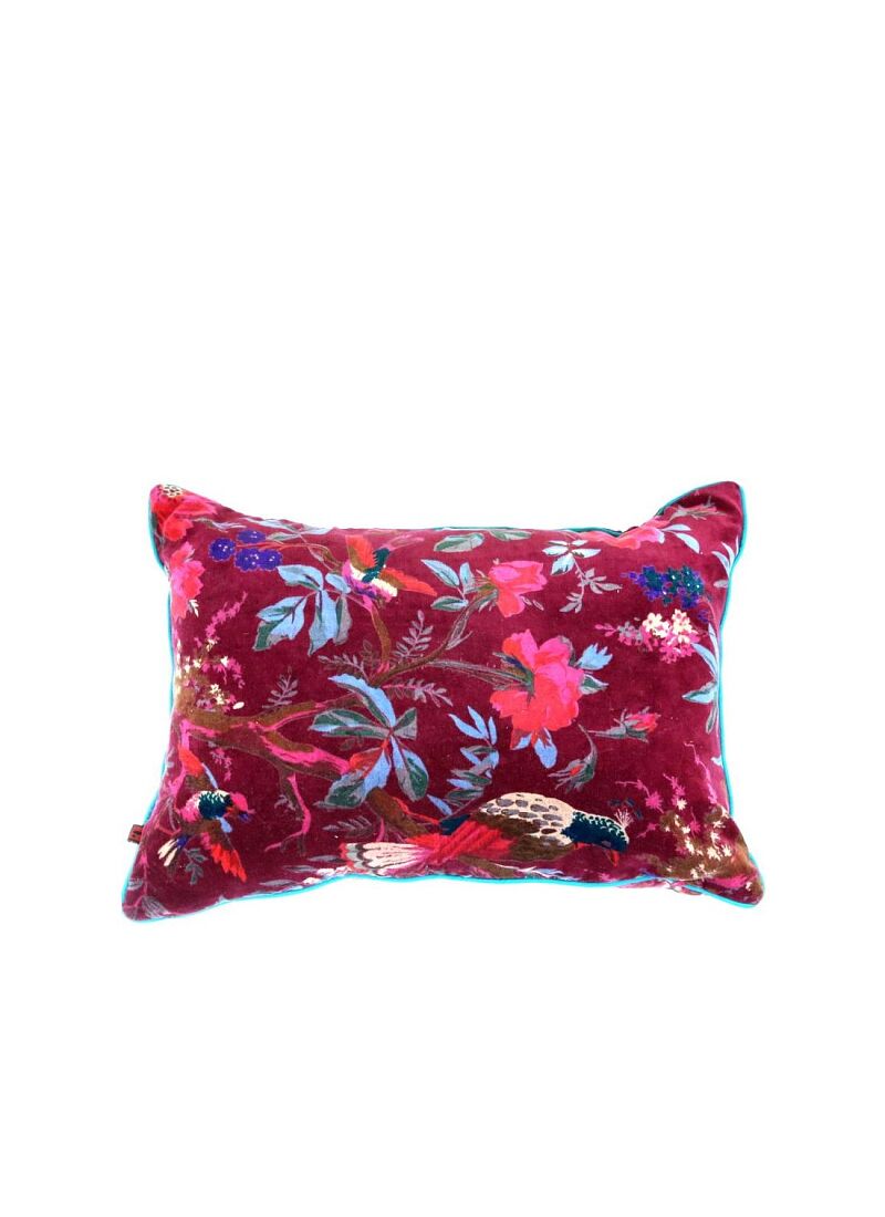DECORATIVE CUSHION (35x50) PARADISE BIRDS BORDO