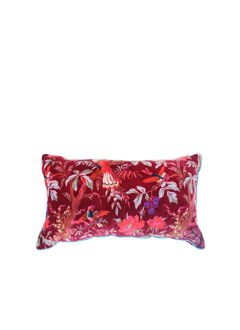 DECORATIVE CUSHION (35x60) PARADISE BIRDS BORDO