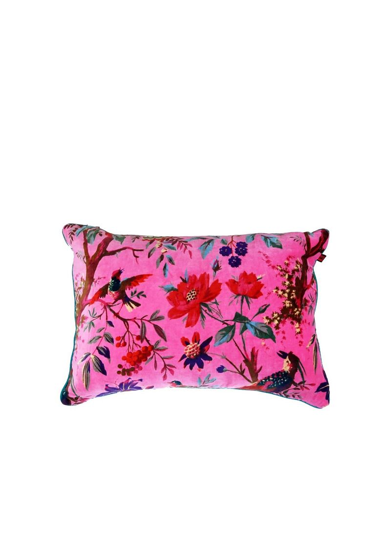 DECORATIVE CUSHION (35x50) PARADISE BIRDS FUCHSIA