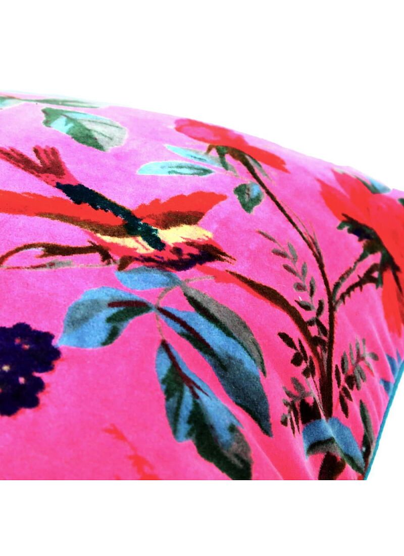 DECORATIVE CUSHION (35x60) PARADISE BIRDS FUCHSIA