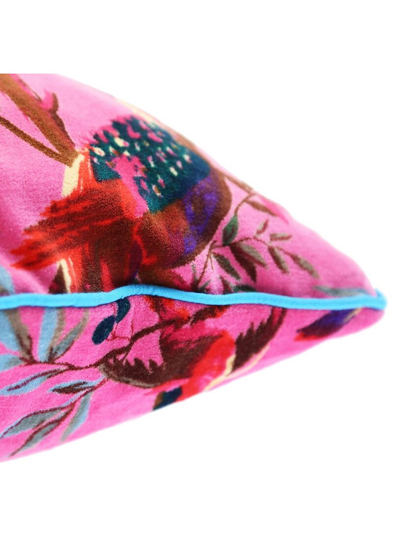 DECORATIVE CUSHION (35x60) PARADISE BIRDS FUCHSIA