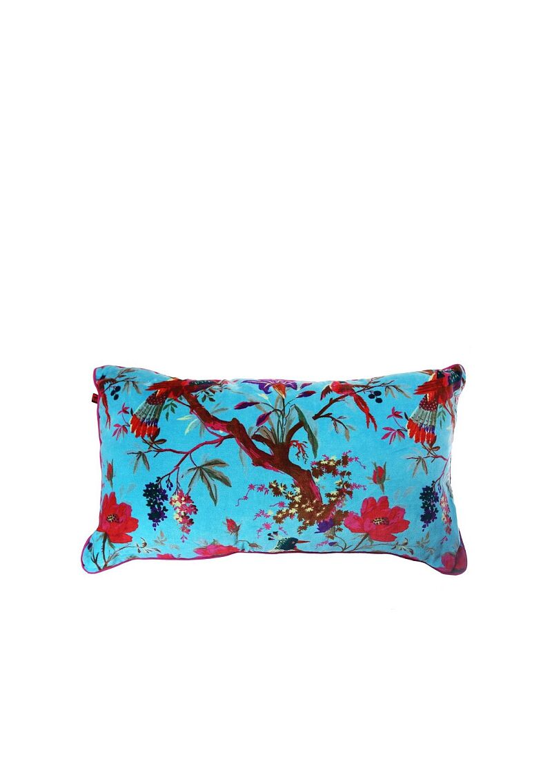 DECORATIVE CUSHION (35x60) PARADISE BIRDS TURQUOISE