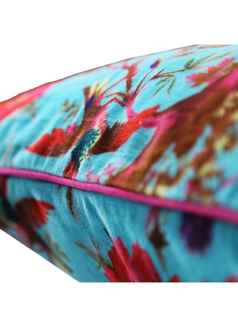 DECORATIVE CUSHION (35x50) PARADISE BIRDS TURQUOISE