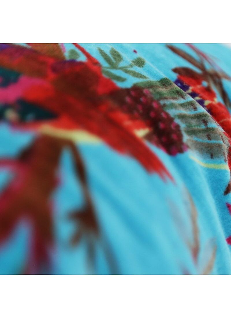 DECORATIVE CUSHION (35x60) PARADISE BIRDS TURQUOISE