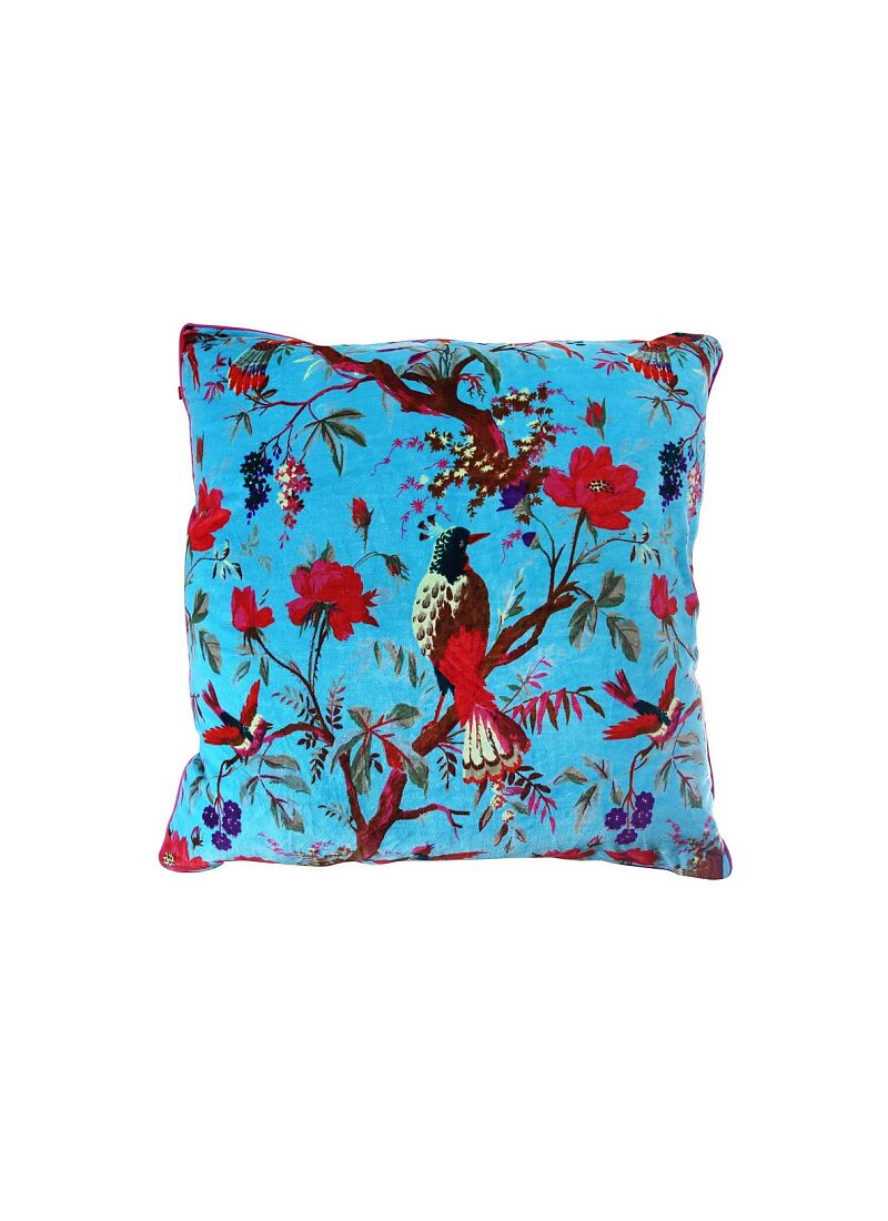 DECORATIVE CUSHION (60x60) PARADISE BIRDS TURQUOISE