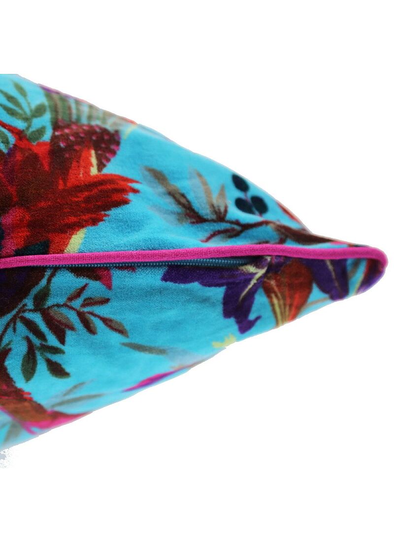DECORATIVE CUSHION (35x60) PARADISE BIRDS TURQUOISE