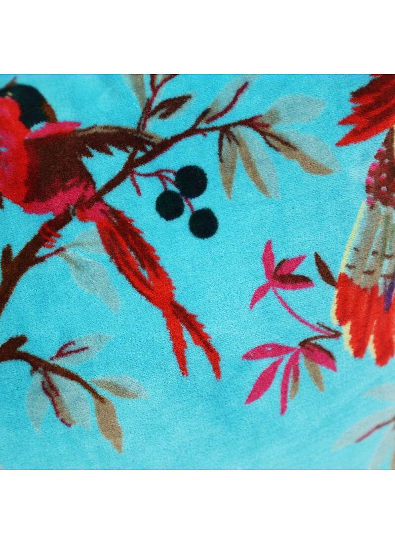 DECORATIVE CUSHION (35x60) PARADISE BIRDS TURQUOISE