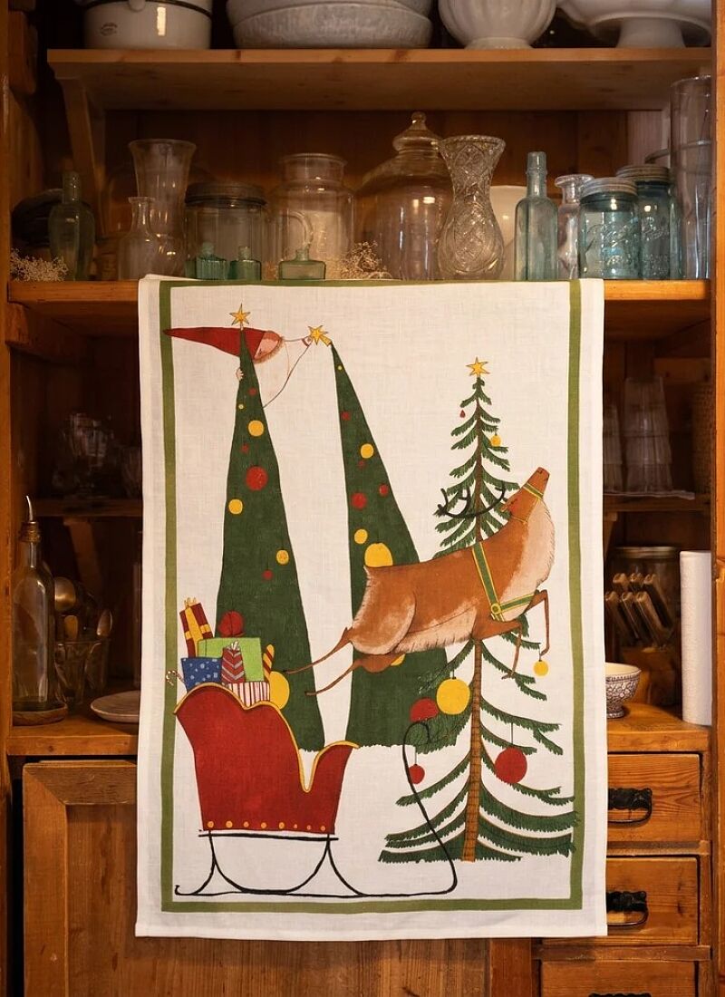 LINEN KITCHEN TOWEL FAIRYELF VERDE
