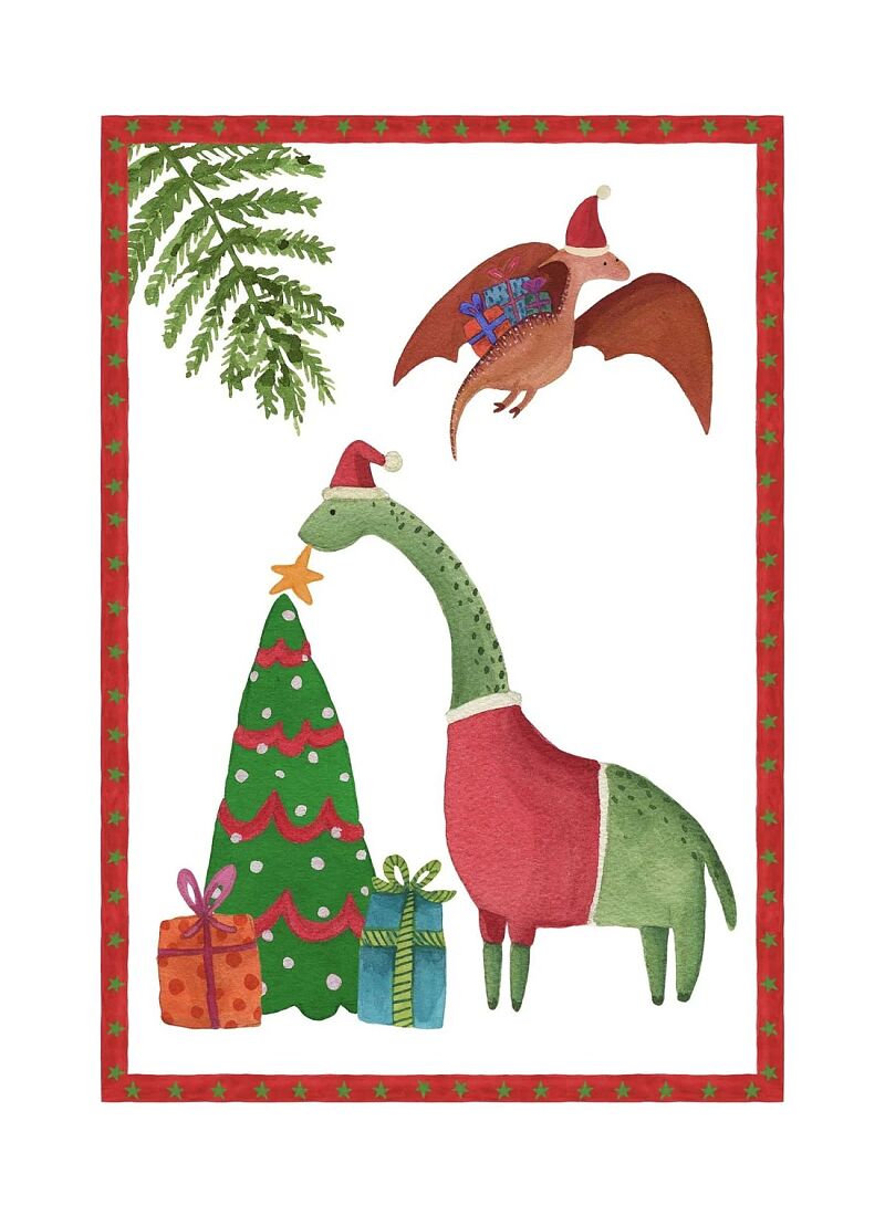 KITCHEN TOWEL JURASSICXMAS ALBERO