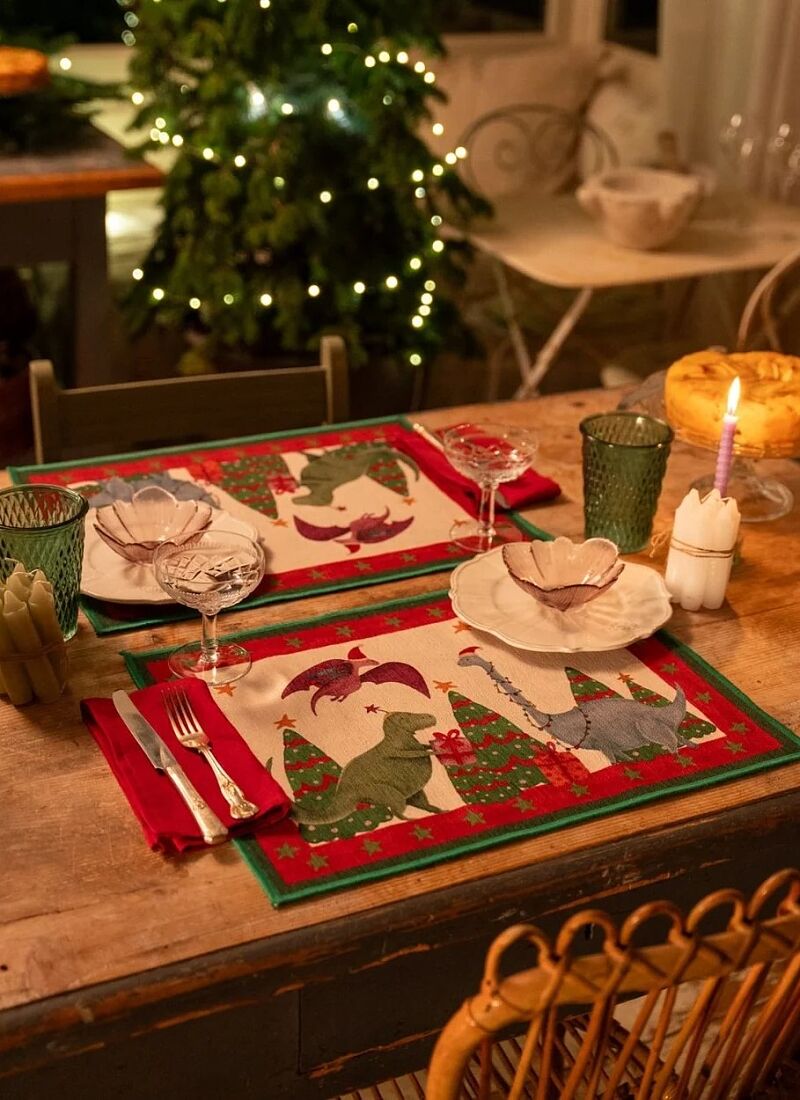 PLACEMAT 2PCS JURASSICXMAS