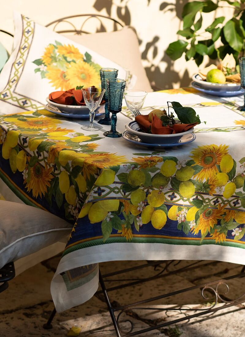 LINEN TABLECLOTH ETRUSCAN