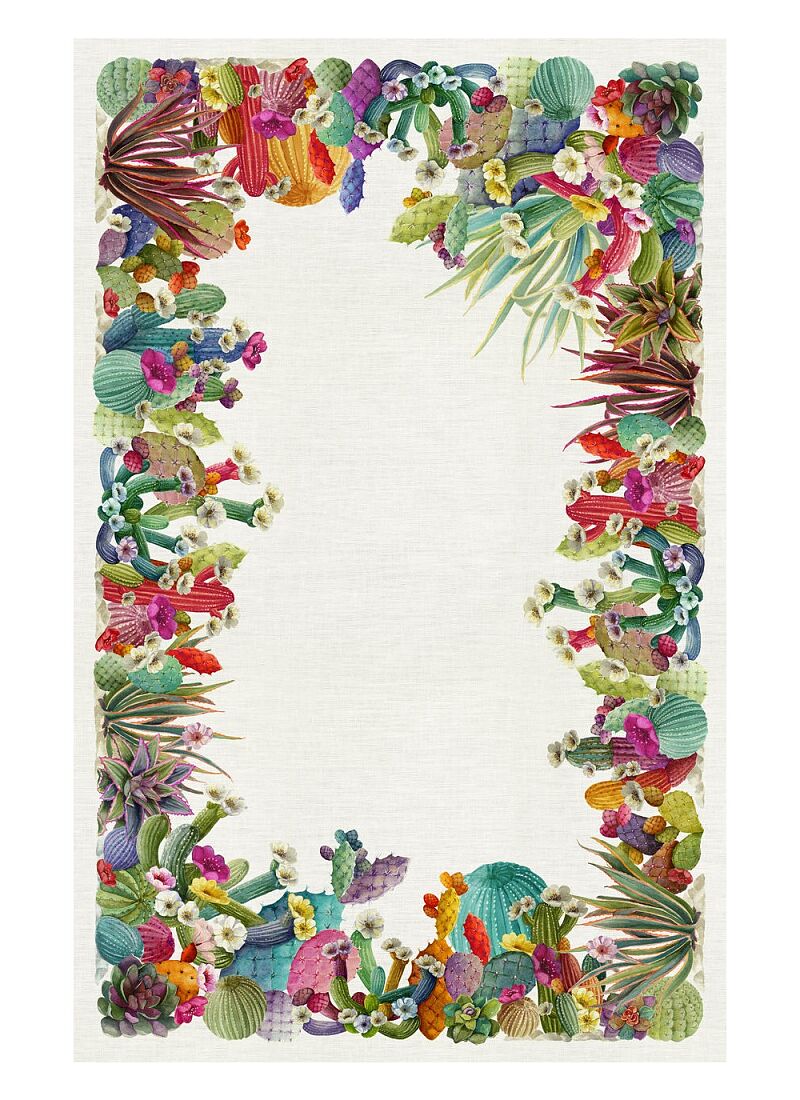 LINEN TABLECLOTH KACTUS