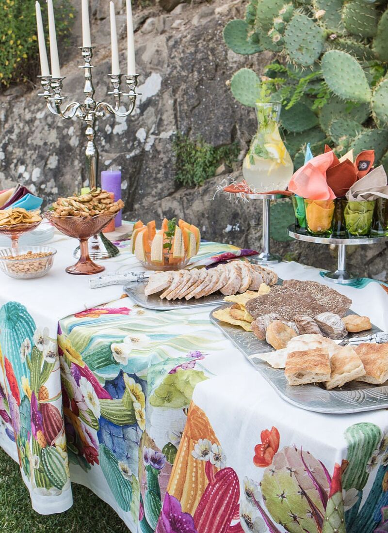 LINEN TABLECLOTH KACTUS