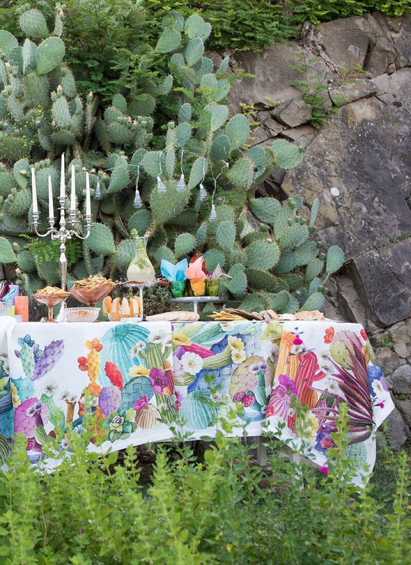 LINEN TABLECLOTH KACTUS
