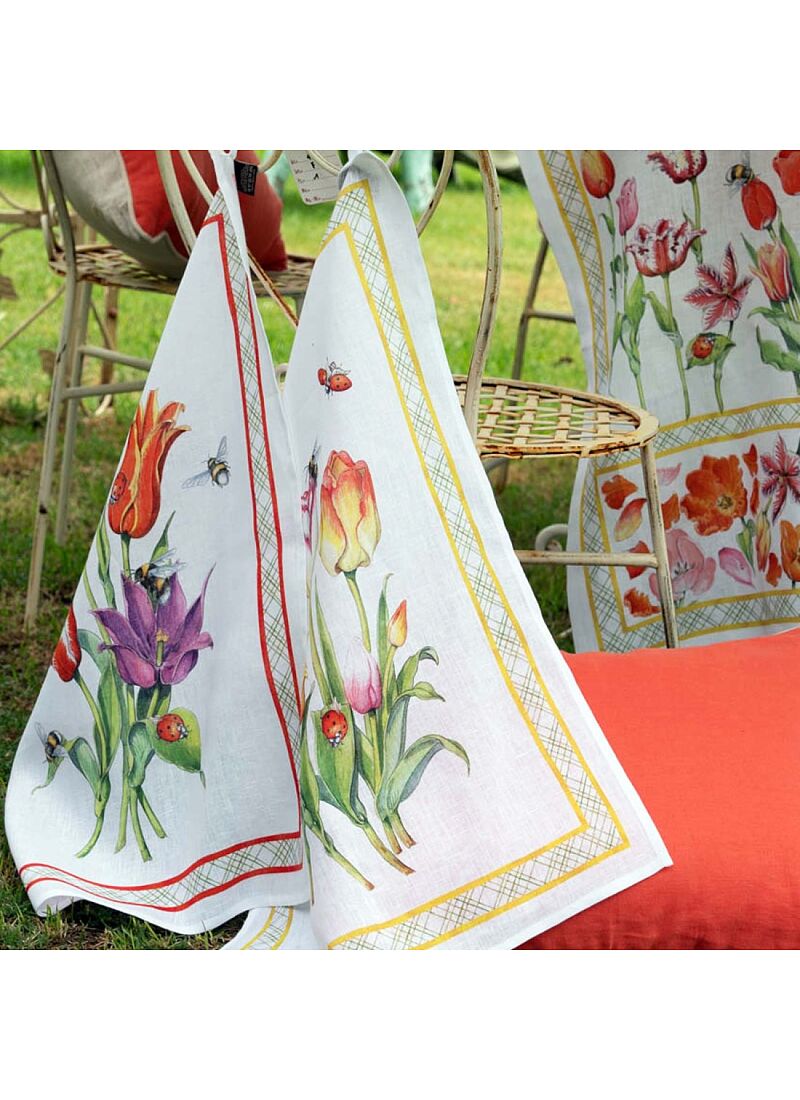 LINEN KITCHEN TOWEL TULI ROSSO