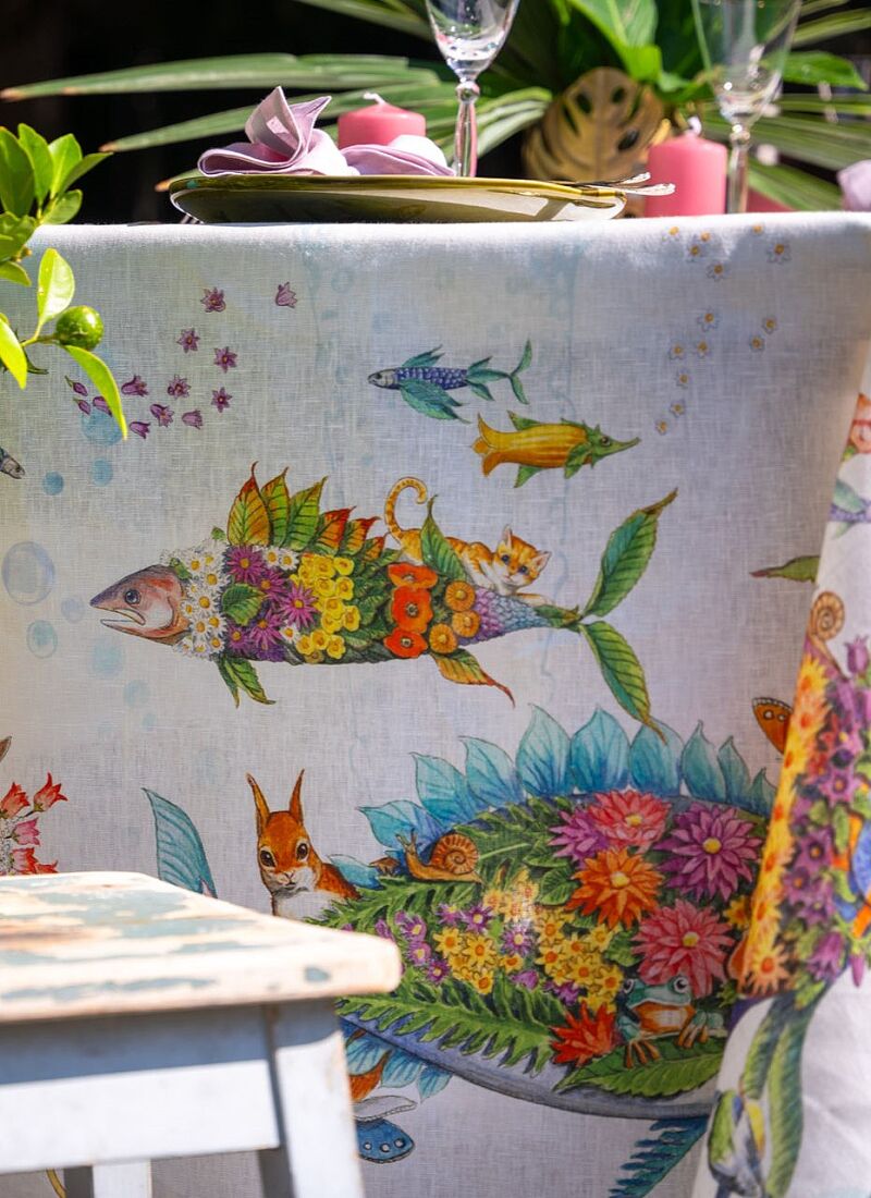 LINEN TABLECLOTH PESCIFLORA
