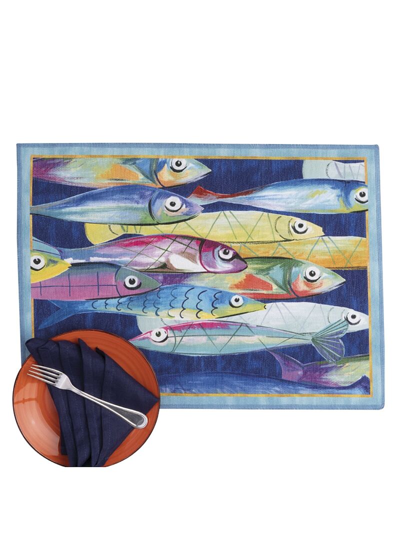PLACEMAT 2PCS POISSON BLEU