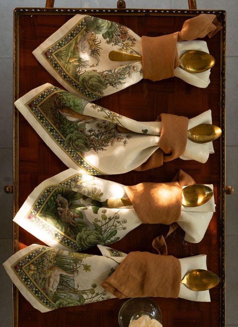 LINEN NAPKINS (4PCS) BUNNY GARDEN