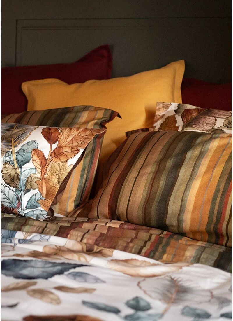 KING SIZE SHEET SET FOLIAGE STRIPES