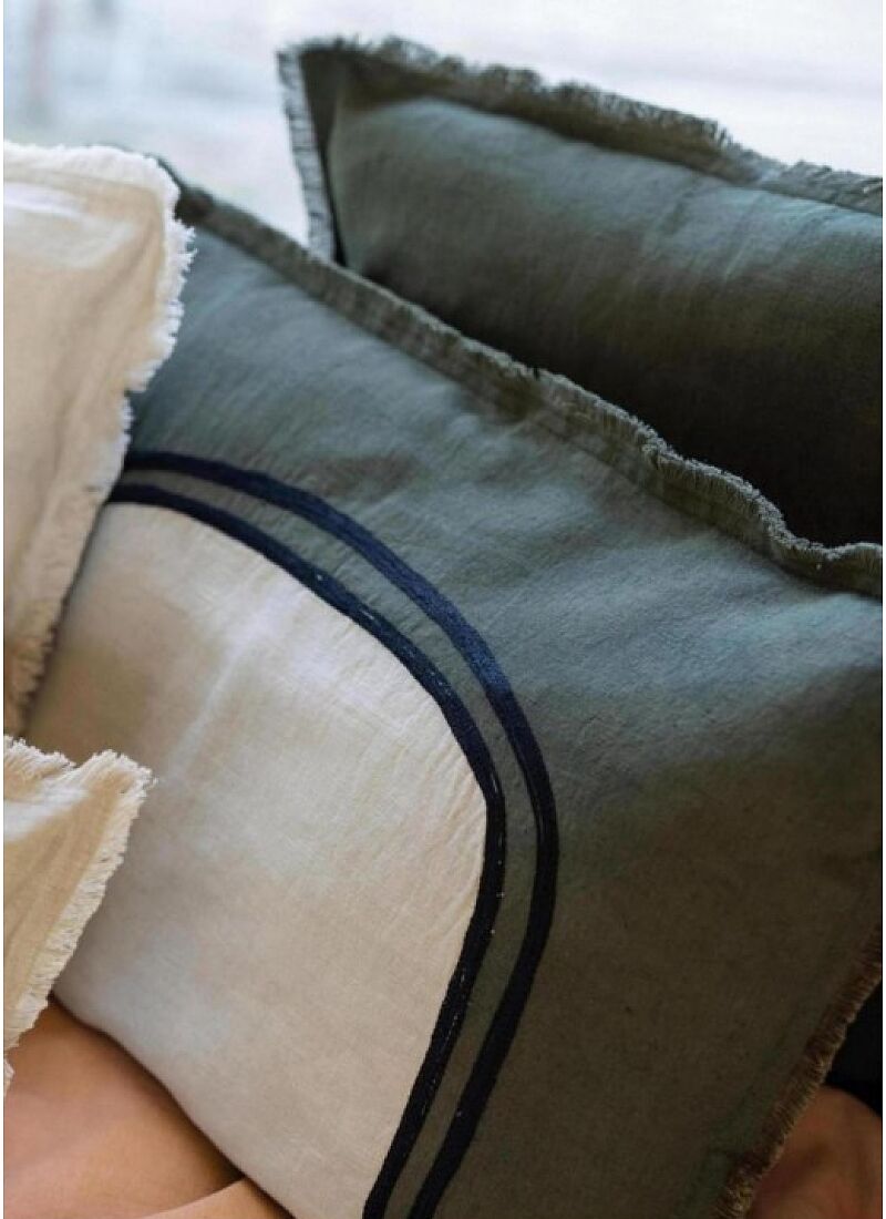 CUSHION LALY BICOLORE OLIVE (40x65)