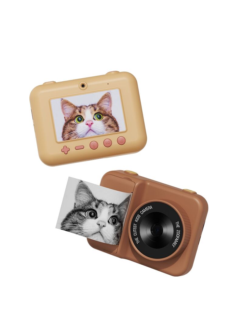 CAMERA WITH BUILT-N PRINTER ZOO PRINT TEDDY BEAR