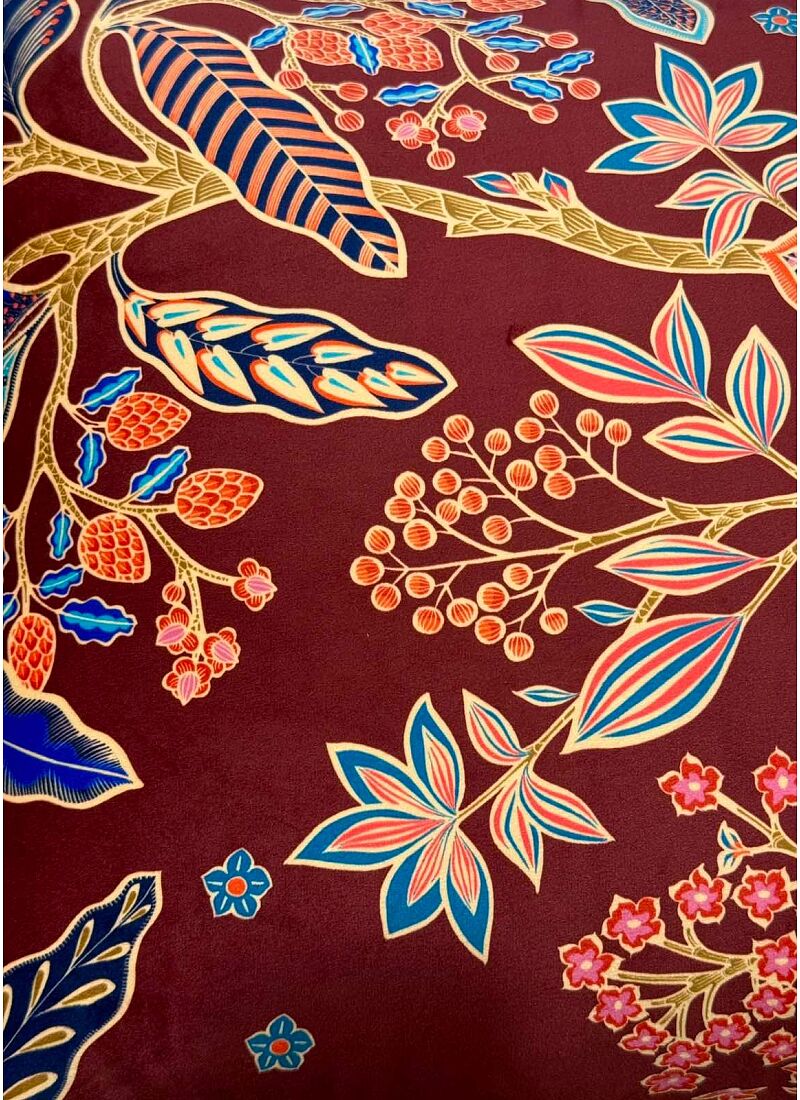 DECORATIVE CUSHION (50x50) LEAVES BORDEAUX