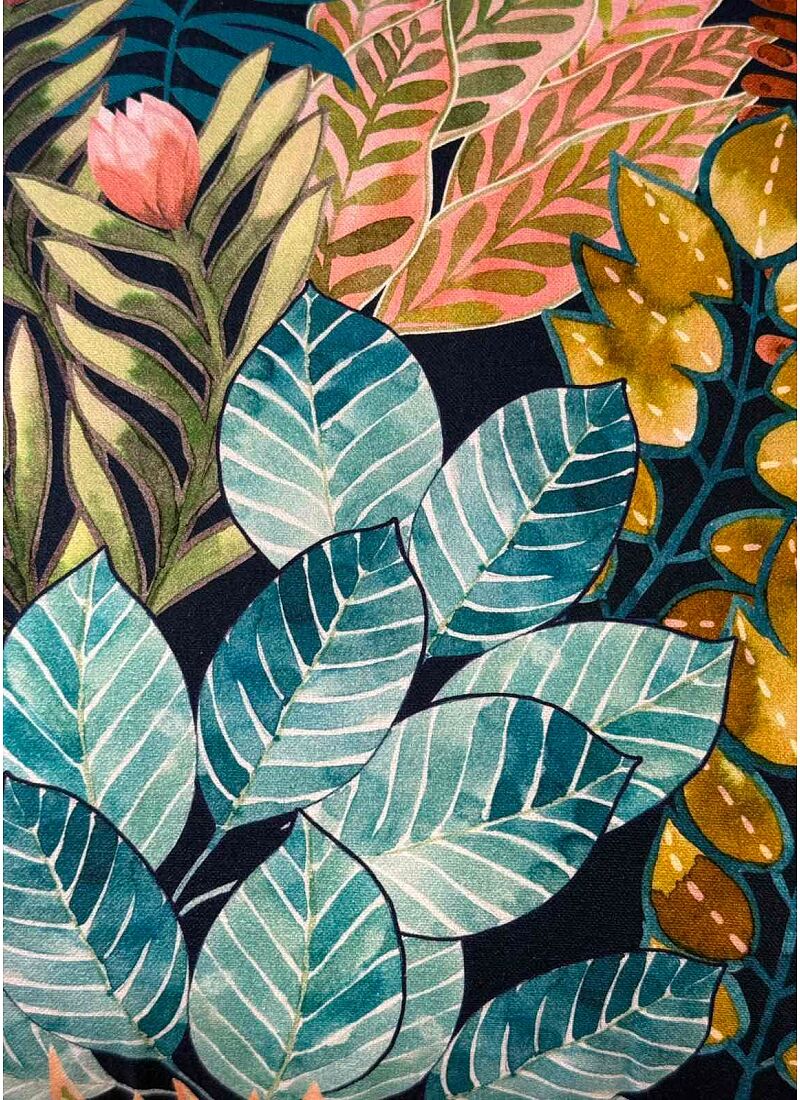 DECORATIVE CUSHION (50x50) LEAVES PETROL