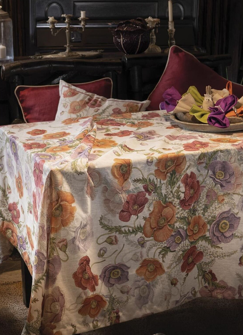 LINEN TABLECLOTH POPPY