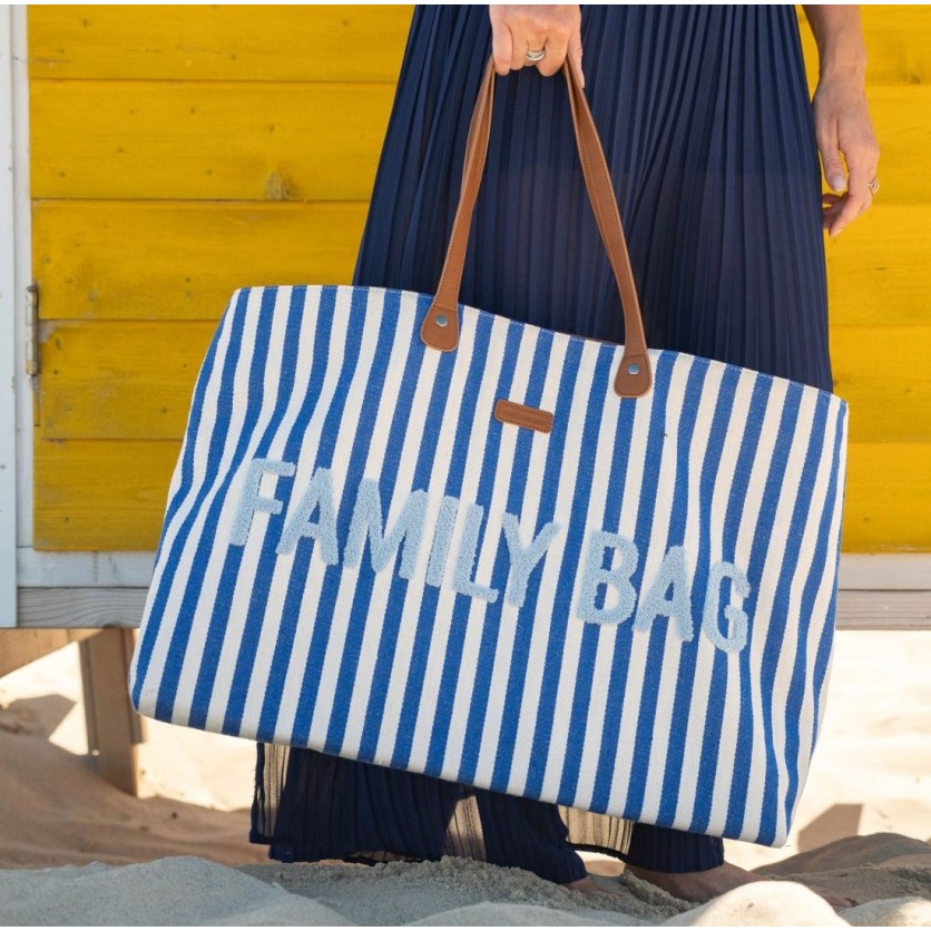 FAMILY BAG STRIPES ELECTRIC BLUE-LIGHT BLUE