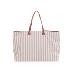 FAMILY BAG STRIPES NUDE-TERRACOTTA