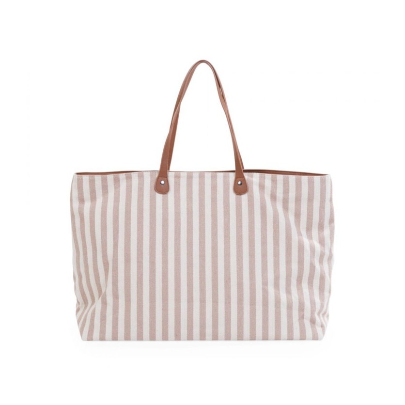 FAMILY BAG STRIPES NUDE-TERRACOTTA